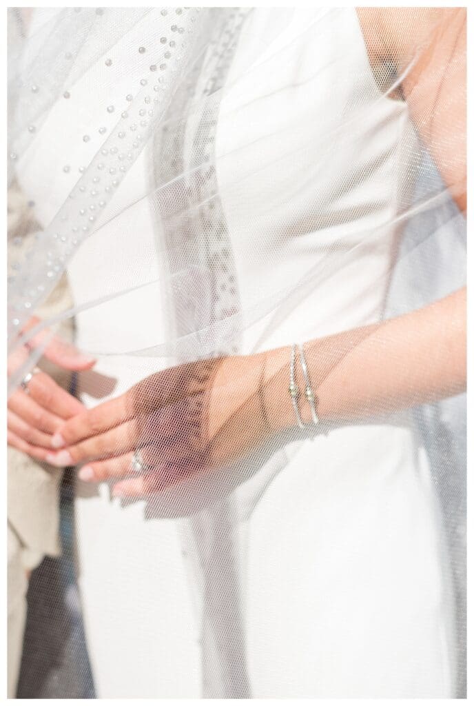 Wedding veil detail close up