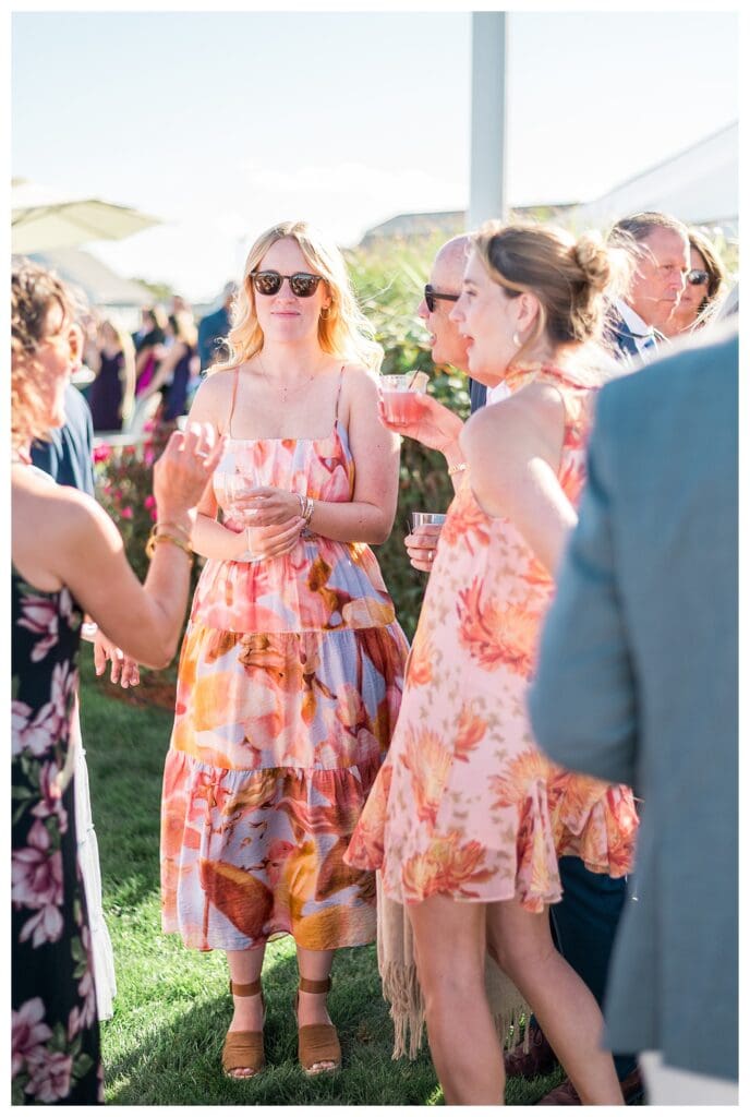 Guests chatting during outdoor cocktail hour