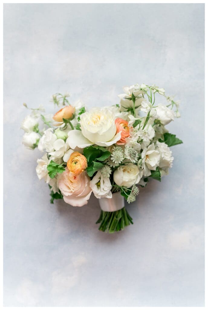 Colorful Bridal bouquet at Boston Harbor Hotel waterfront wedding