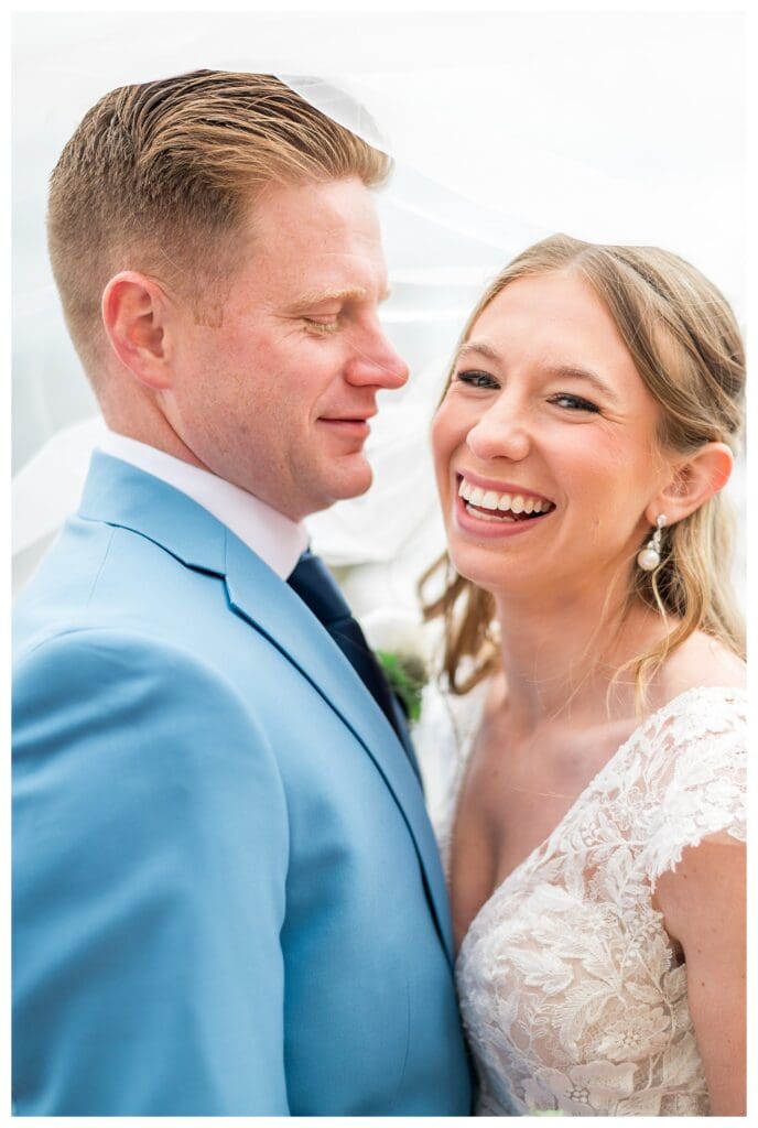 Bride and groom close-up portrait at Boston Harbor Hotel wedding