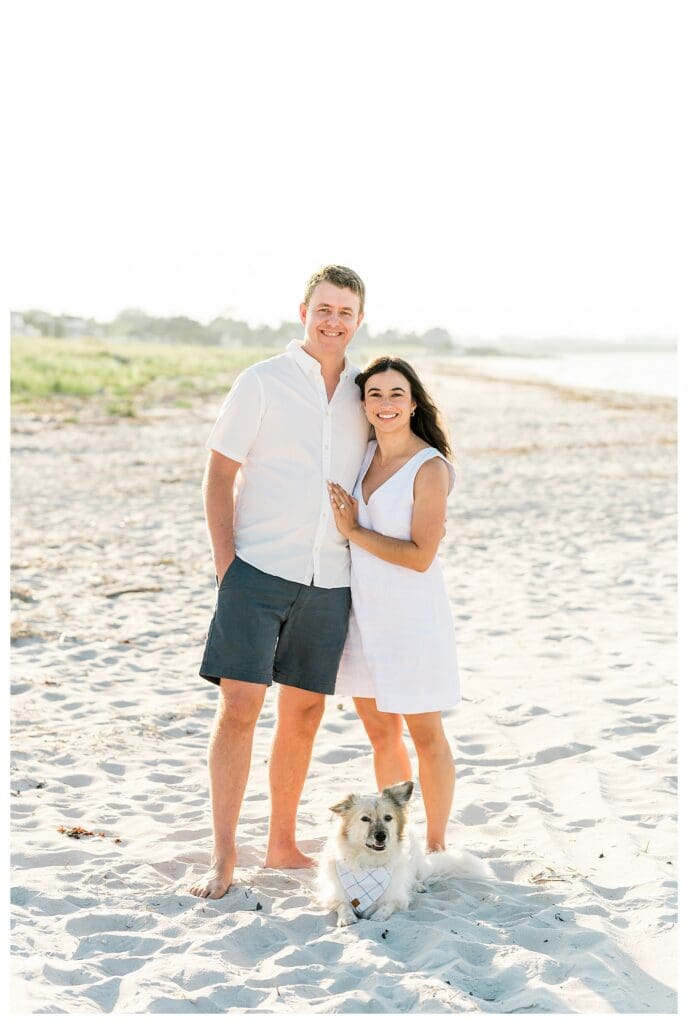 Beach engagement photos at Wingaersheek